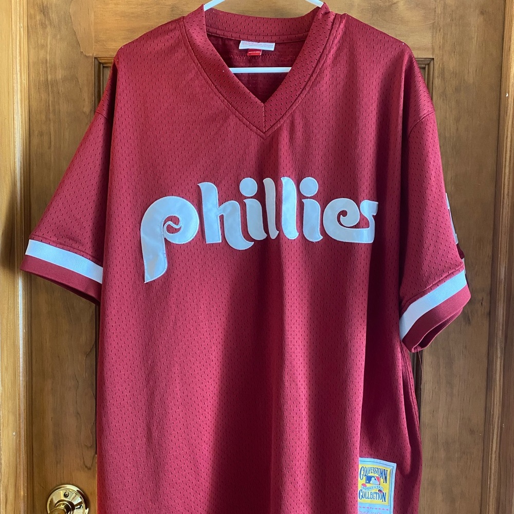 Mitchell & Ness Dave Hollins BP Phillies Jersey